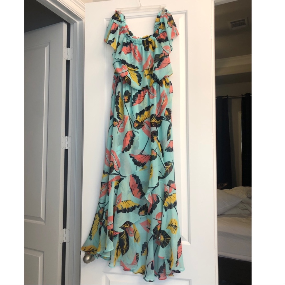 Express off the shoulder ruffle dress